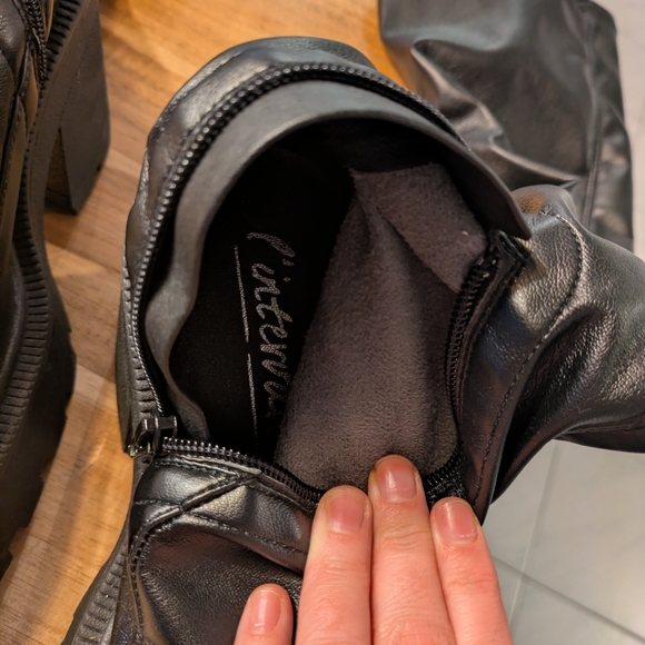 L'Intervalle Black Stretch Platform Boots - Picture 5 of 7